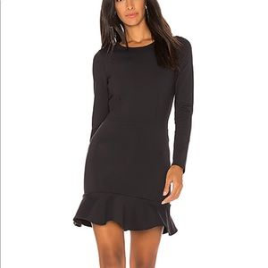 Donna Mizani NWT Long Sleeve Ruffle Dress in Black